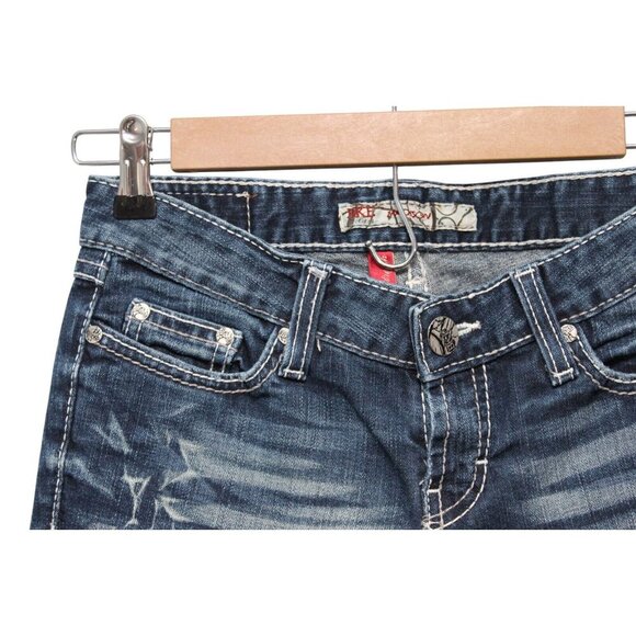 BKE Madison Capri Size 25 Denim Western Rodeo Southwestern Festival Embroidered - Picture 5 of 14